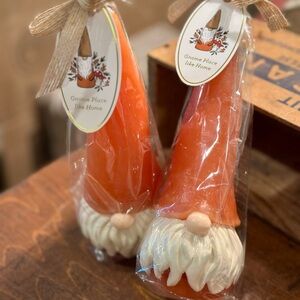 2 Gnome Candles and British Gnome Dish Towel